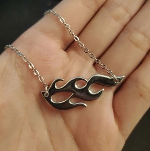 Silver Flame Necklace